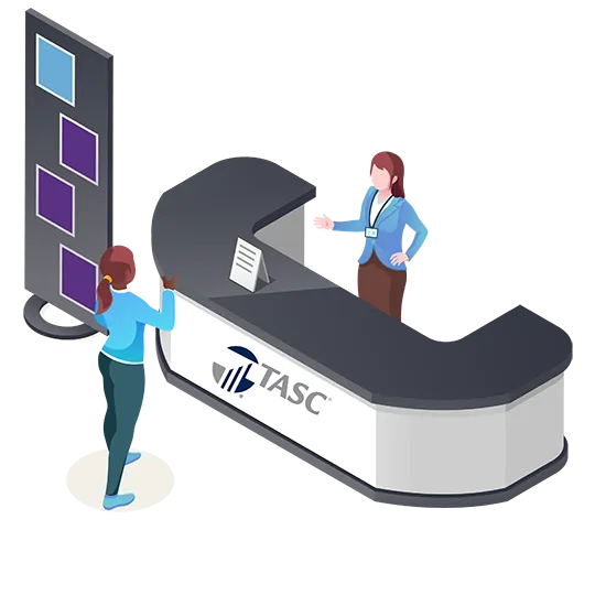 A TASC employee explains FSA benefits to a State of Georgia employee.