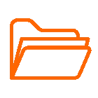 An orange file folder with a filed inside.
